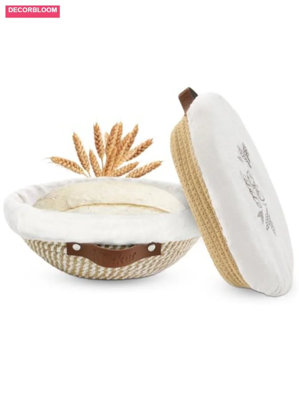 Banneton Bread Proofing Basket Set of 2 Round & Oval Cotton Rope Sourdough